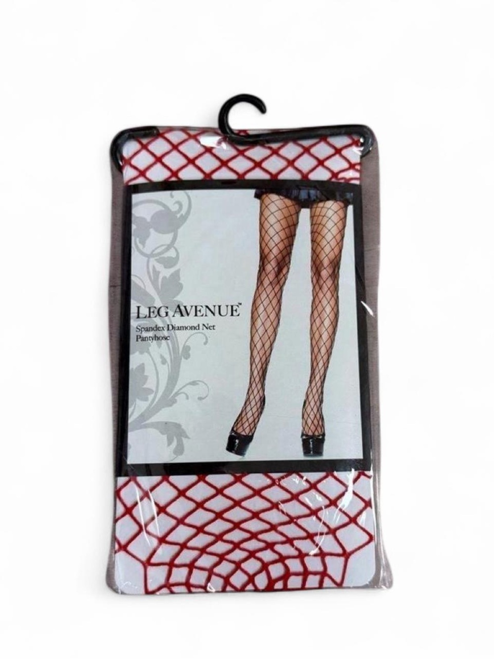 Y2K Deadstock 2000s leg avenue RED diamond net fishnets tights
